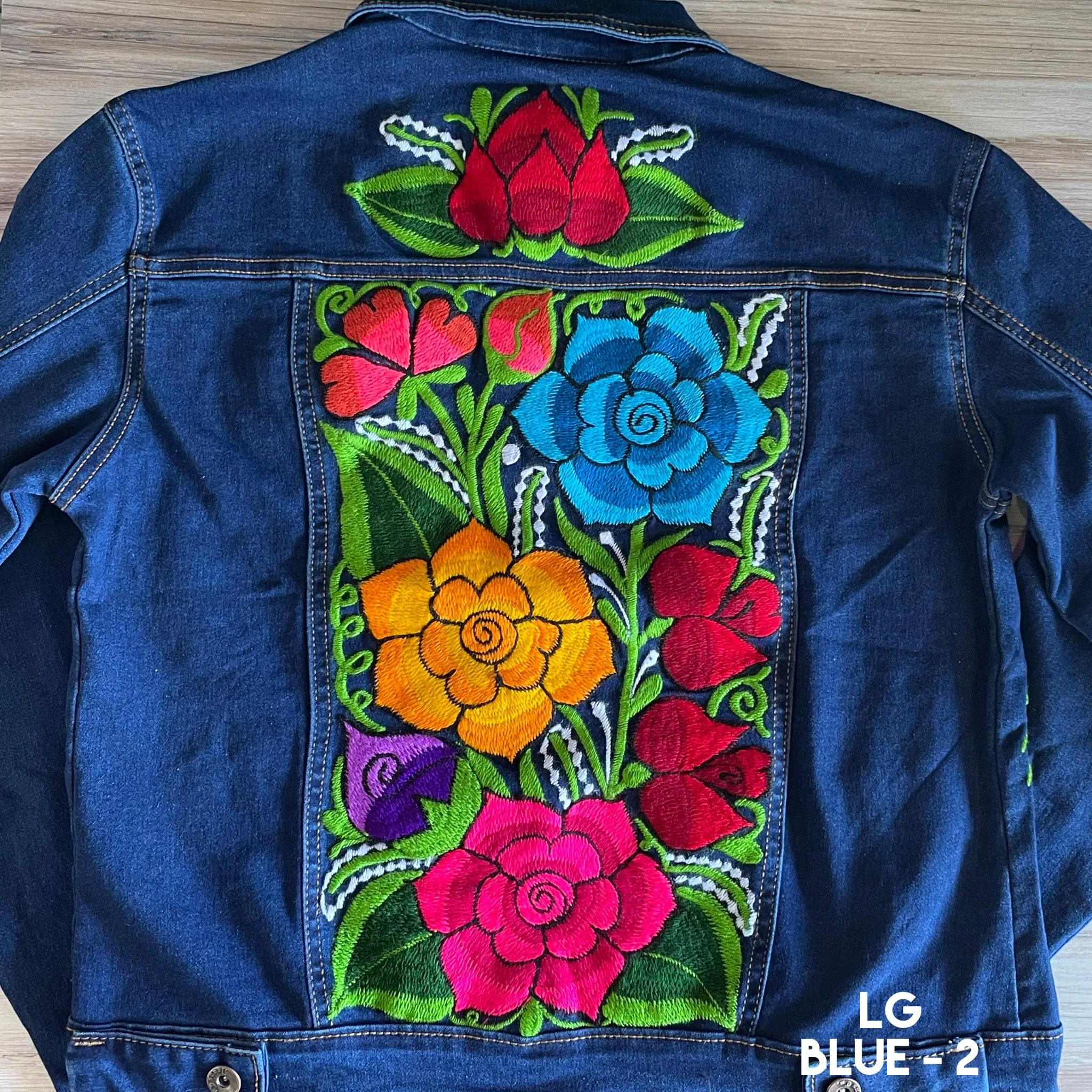 Mexican Embroidered Denim Jacket - Zinia