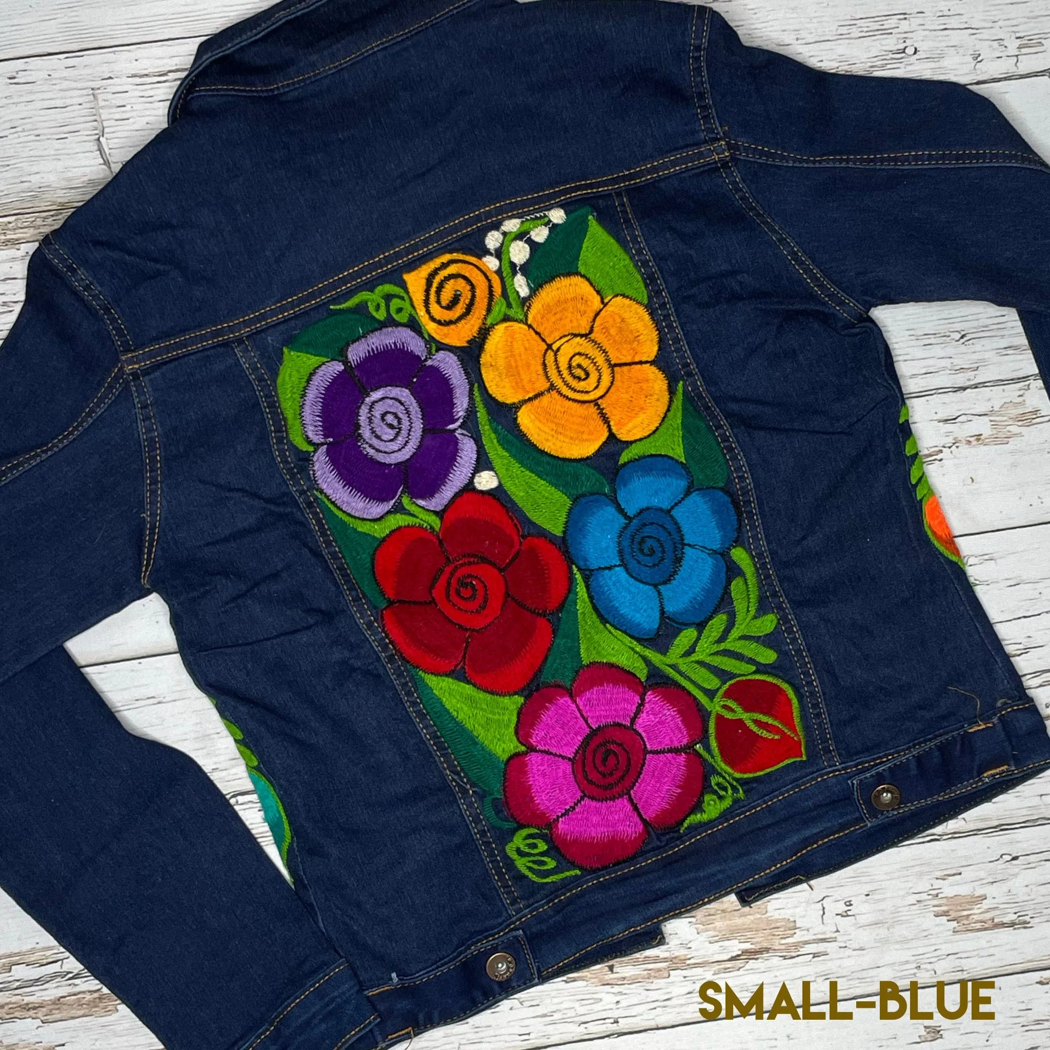 Mexican Embroidered Denim Jacket - Zinia