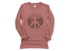 Nature Peace Sign Adult Long Sleeve Shirts