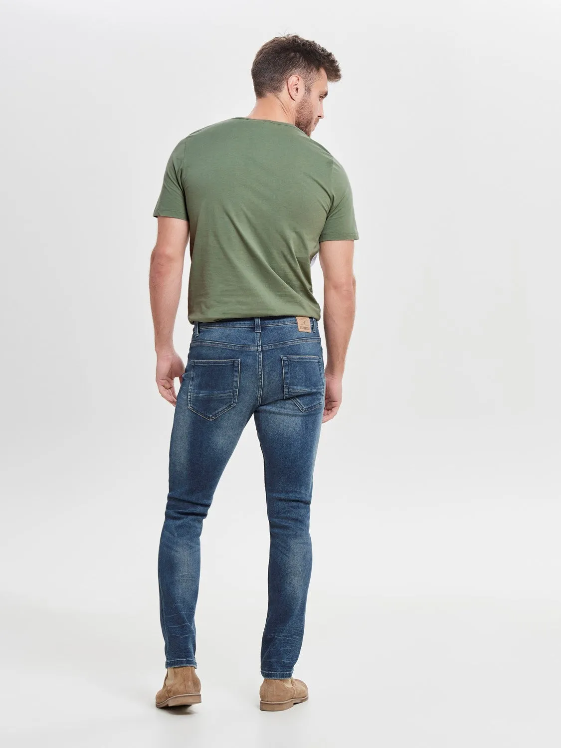 Only & Sons Men's Onsloom Blue Washed Ld Pk 1281noos Slim Jeans