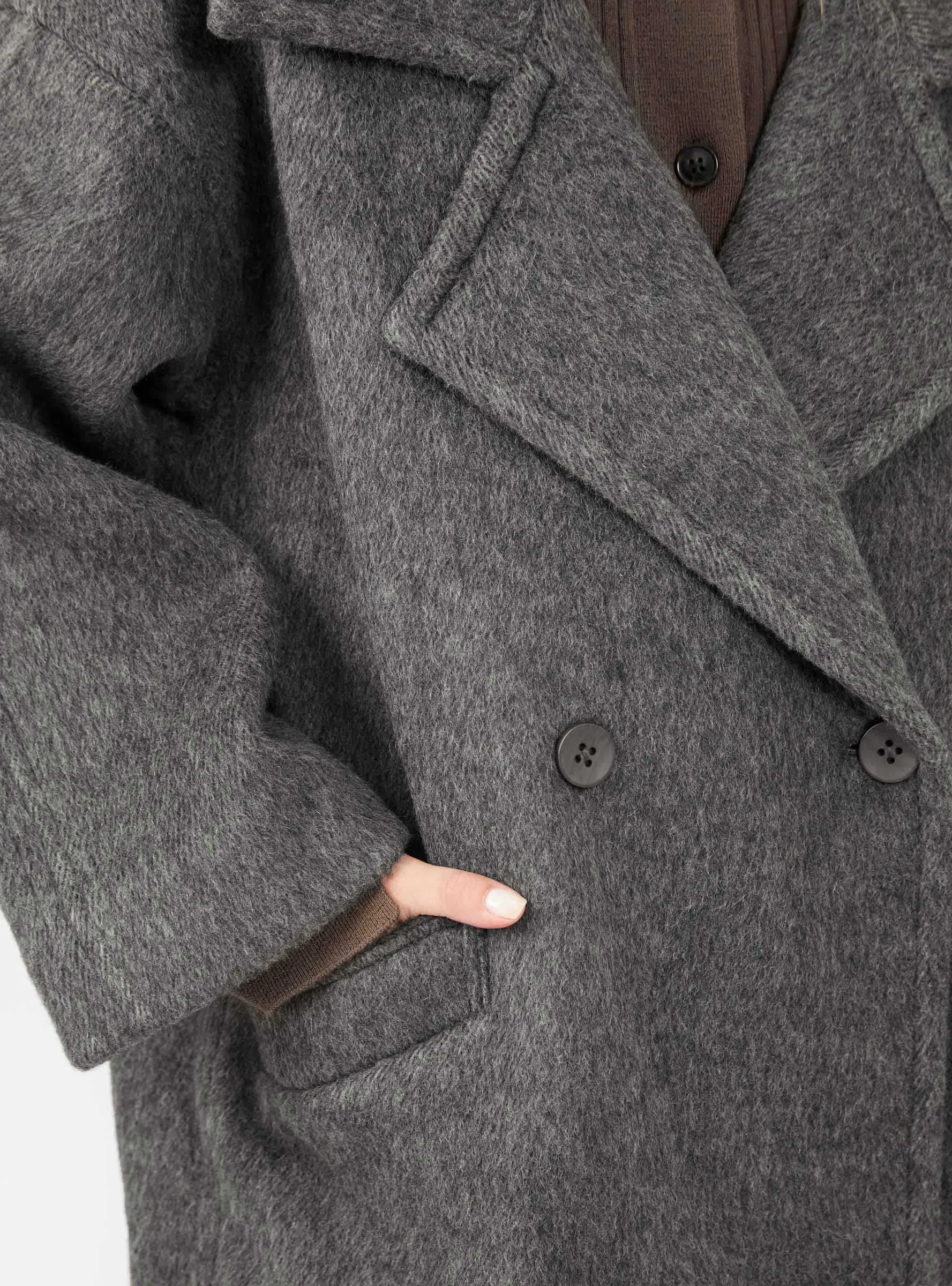 Oversized Wool Coat Grey