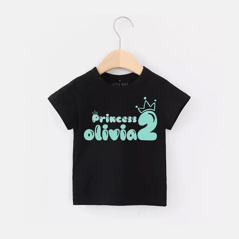 Personalized Princess Birthday T-Shirt - TEAL