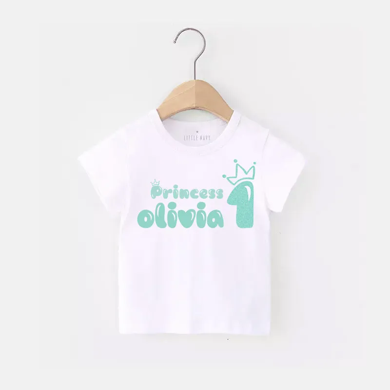 Personalized Princess Birthday T-Shirt - TEAL