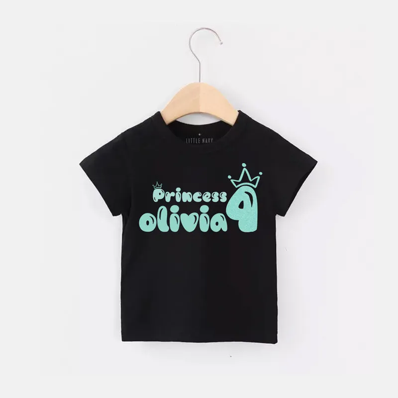 Personalized Princess Birthday T-Shirt - TEAL