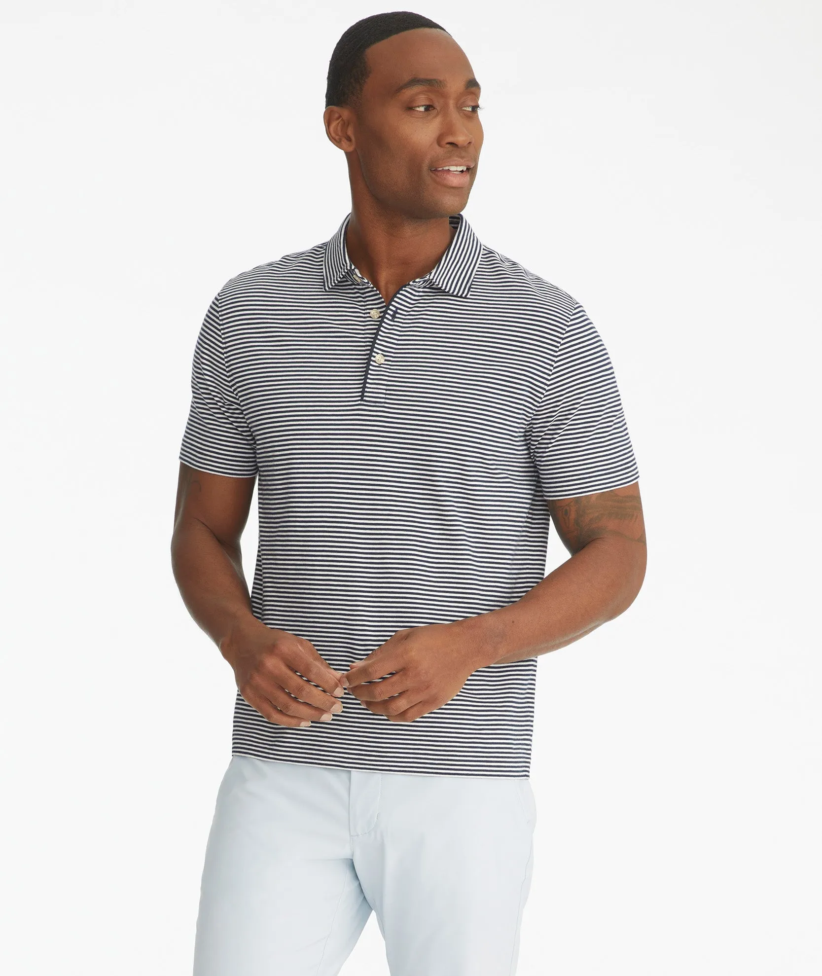 Pima Cotton Striped Polo