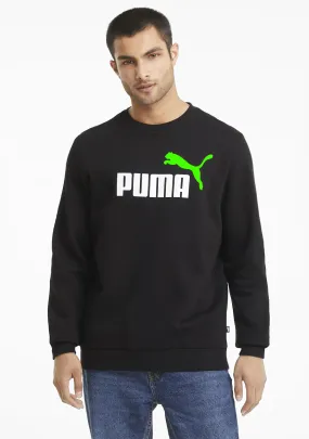 Puma Mens ESS  2 Colour Logo Crew Black/Green <br> 586763 51