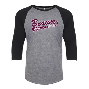 Retro Script Bobcats Super Soft Raglan Tee