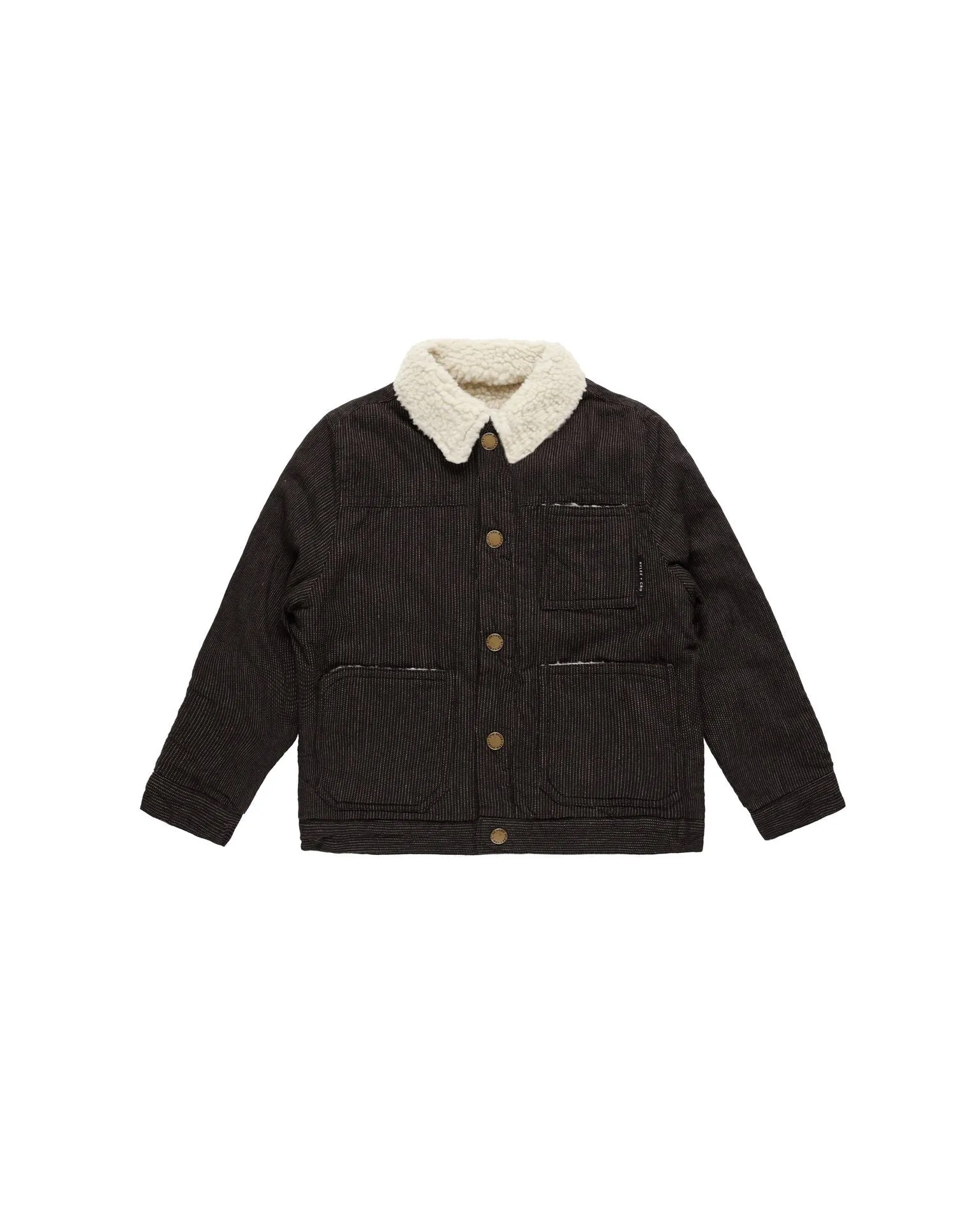 Rylee & Cru - Black Stripe Shearling Chore Coat