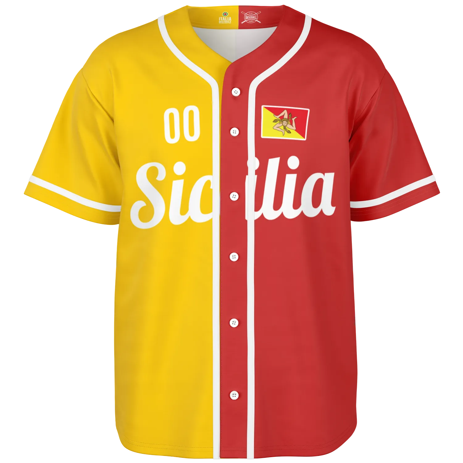 Sicily Baseball Jersey - Custom Name   Number