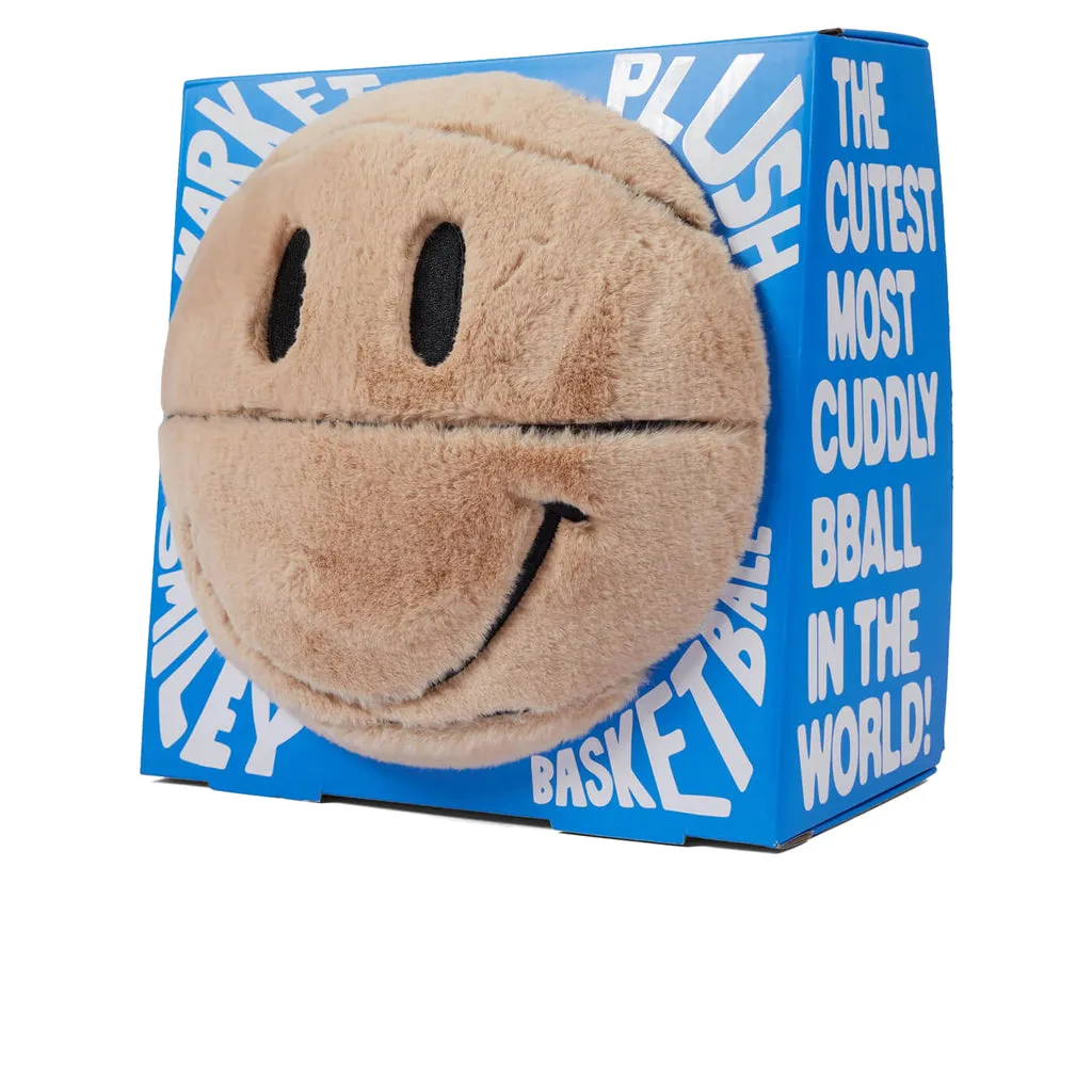 Smiley Sherpa Basketball Pillow - Sand