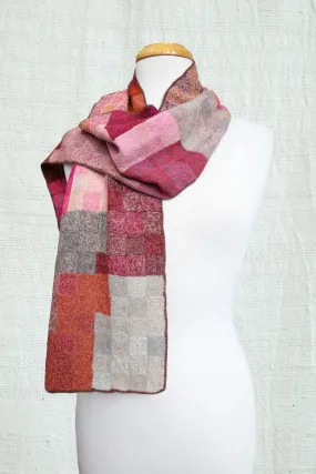 SOPHIE DIGARD PUK CROCHET WOOL SCARF PINK