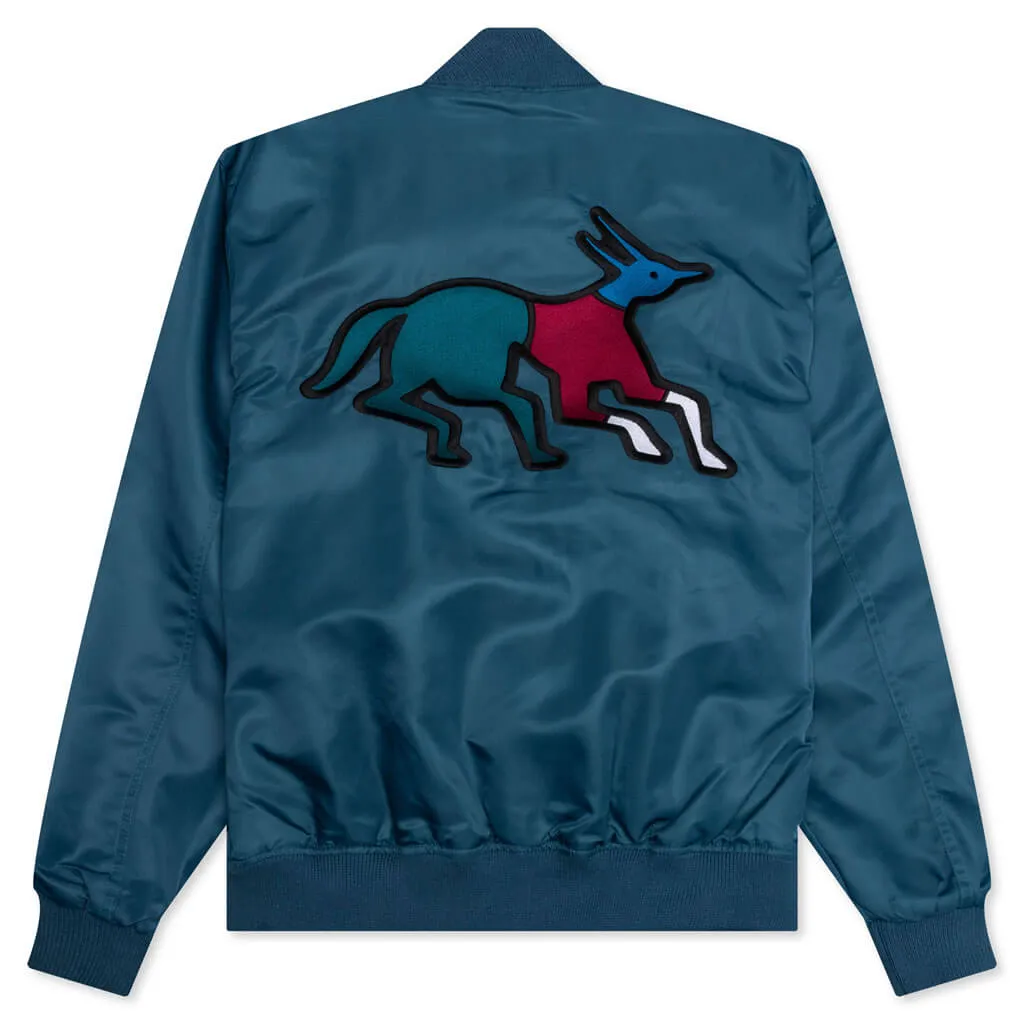 Stacked Pets Varsity Jacket - Teal