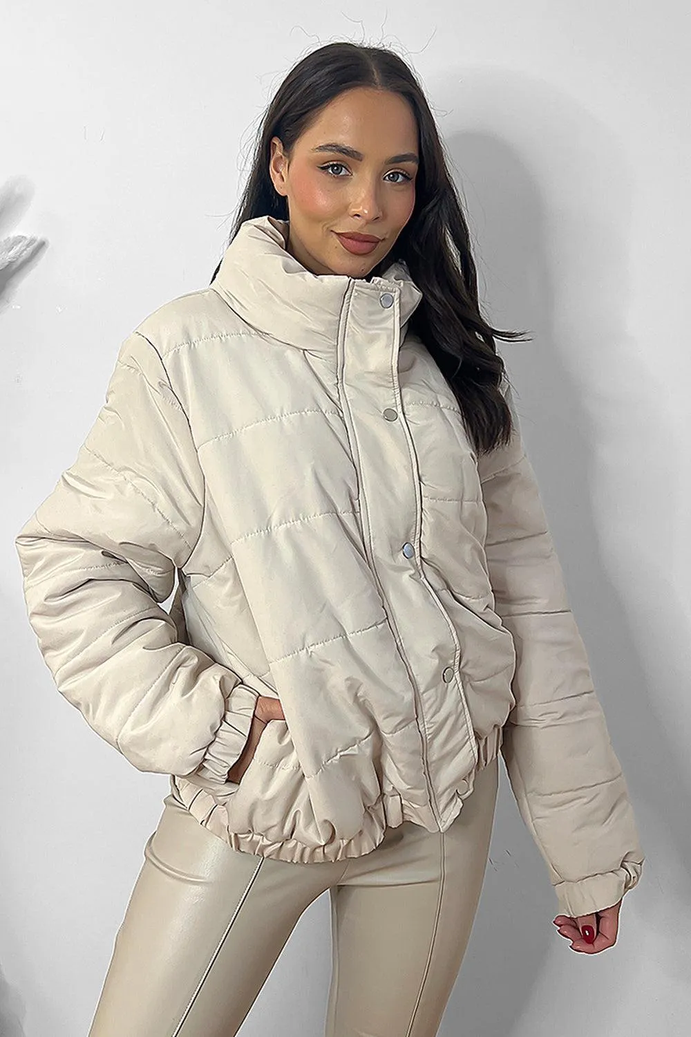 Stone High Neck Puffer Jacket