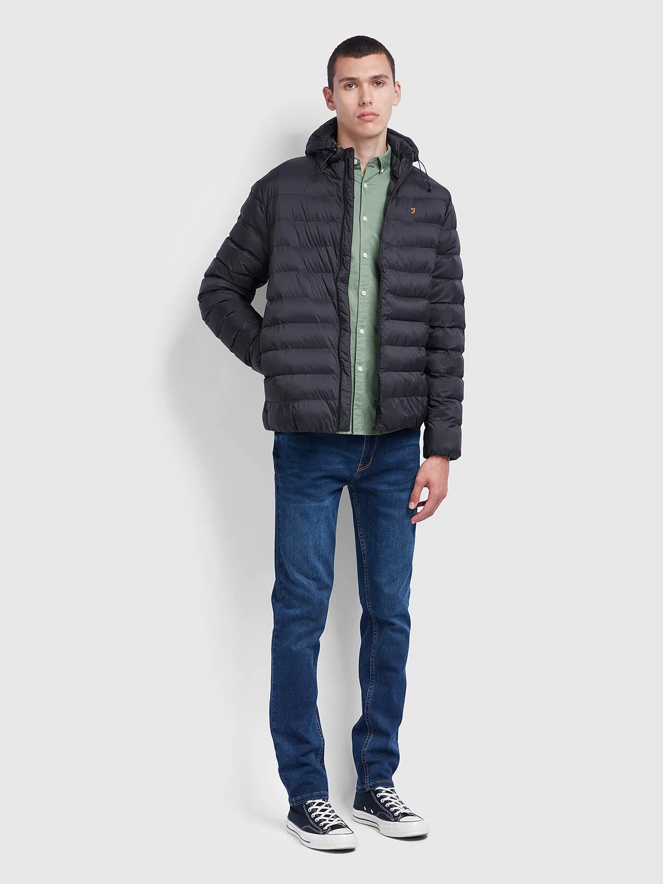 Strickland Wadded Puffer Jacket In Black