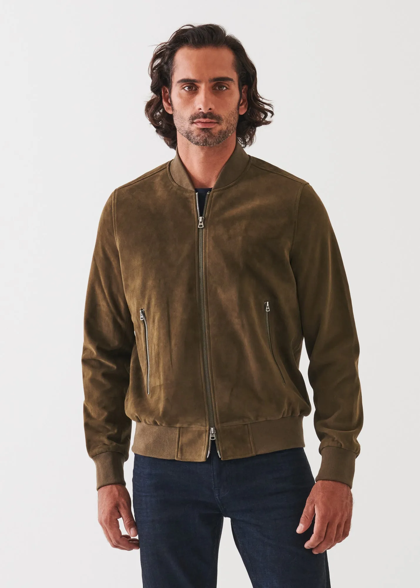 SUEDE ZIP BOMBER