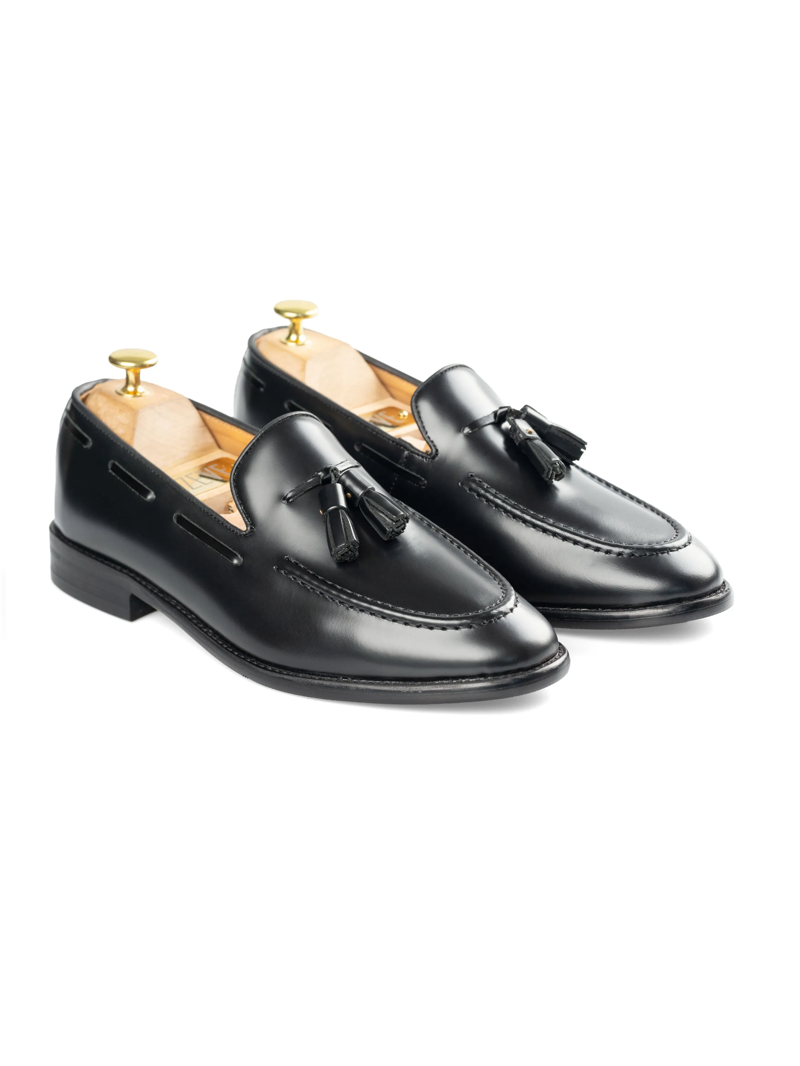 Tassel Loafer - Black Polished Leather