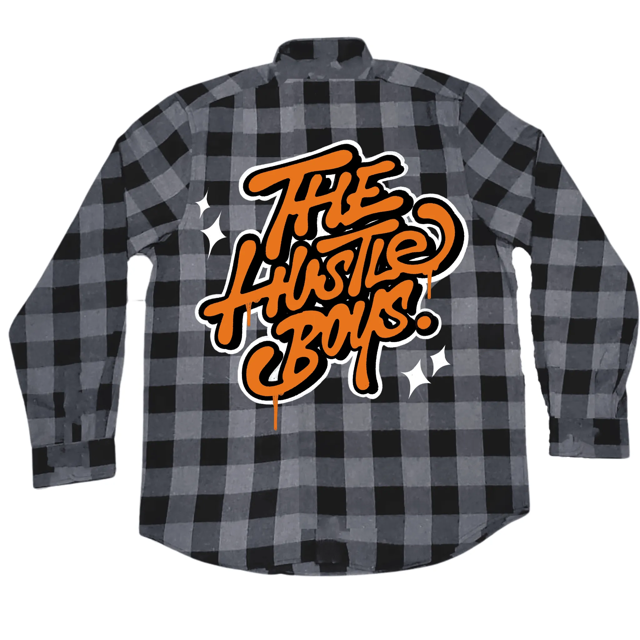 The Hustle Boys - Black and Grey Flannel Long Sleeve Shirt