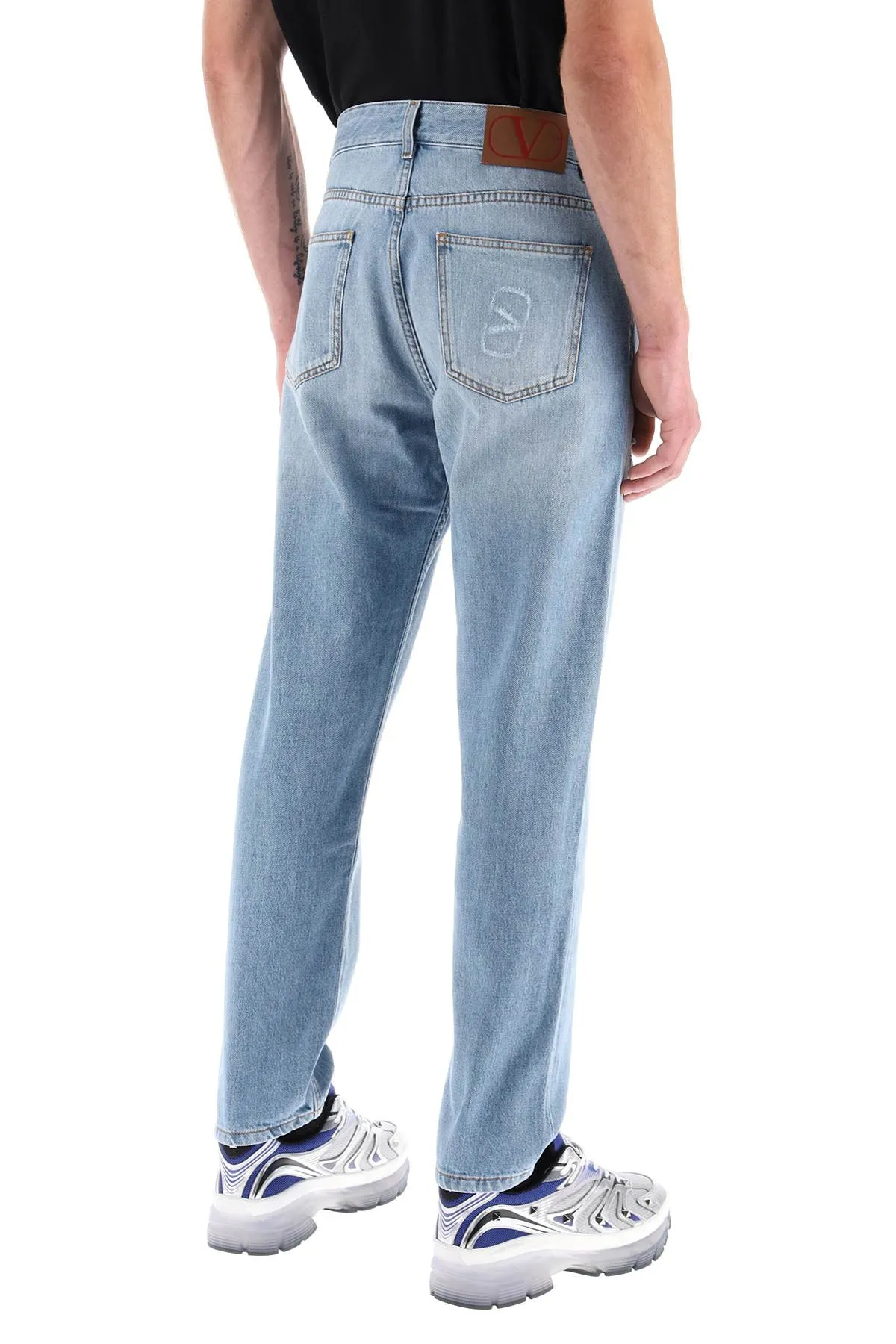 Valentino garavani tapered jeans with medium wash