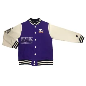 Varsity Boys Fleece Bomber Jacket Starter Purple