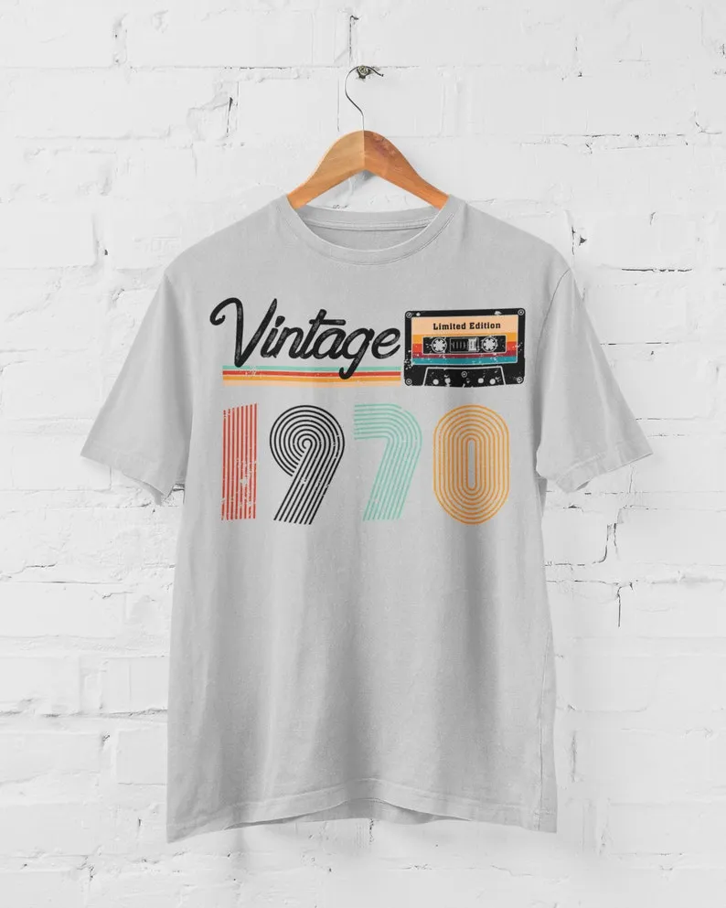 Vintage Birth year shirts.