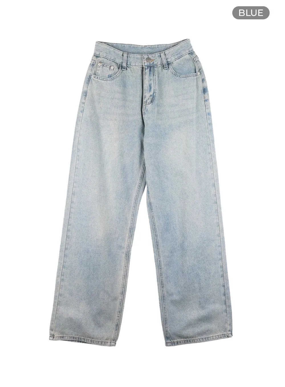 Washed Wide Leg Jeans OM428