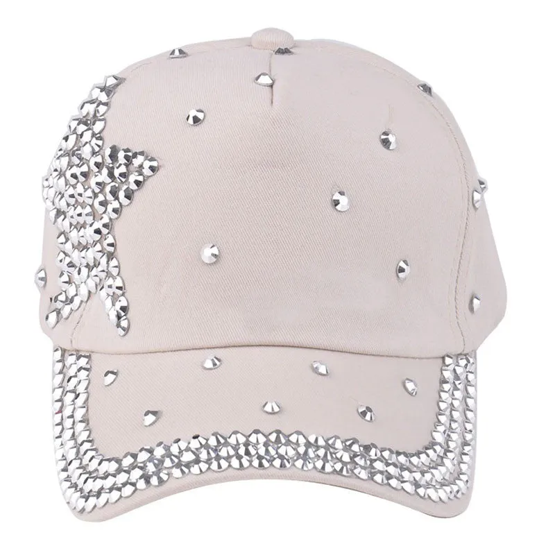 Women's New Fashion Rhinestone star Baseball Cap