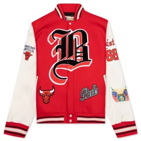 Wool & Leather Varsity Jacket - Bulls