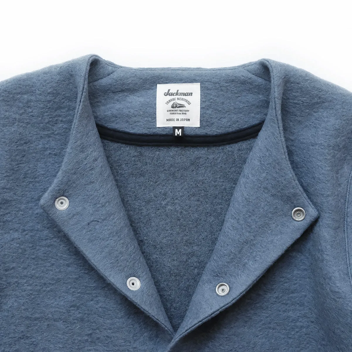 Wool Collarless Jacket - Shadow Blue - S, L